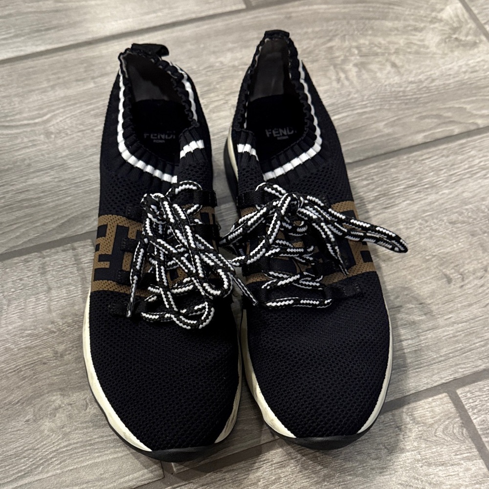 Fendi Black and Brown Women's Sneakers - Picture 2 of 6